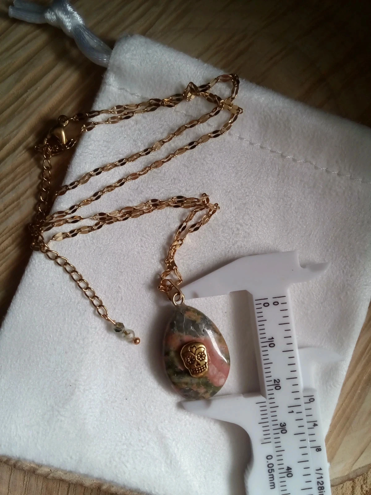Natuurlijke unakiet steen ketting – photo 4